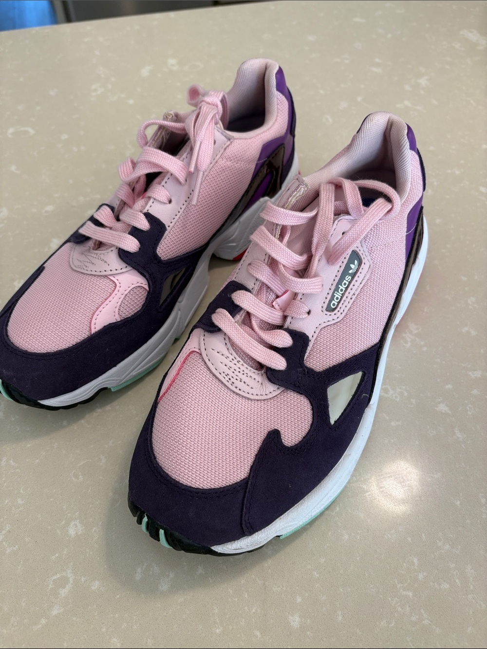 adidas Women’s Pink and Purple Retro Runner Sneakers